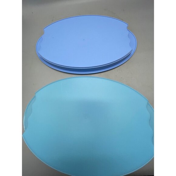 set of 2 Christmas trays blue removable place mats polar bear nut cracker READ - Picture 7 of 7